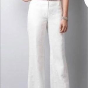 White straight/wide leg pant